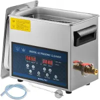 Vevor Nettoyeur à Ultrasons 6 L Nettoyeur à Ultrasons Professionnel à Double Fréquence 28/40 kHz Appareil de Nettoyage Ultrasonique avec Cuve en Acier Inoxydable pour Bijoux Lunettes Montre Dentier