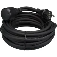 Velleman Câble d'extension, H05RR-F 3G2.5, 25 m, 16 A/230 V, 3680 W, type E/F, IP44, caoutchouc, noir