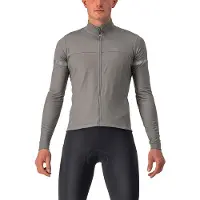 Castelli Maillot de Cyclisme Castelli Men Fondo 2 Jersey Full Zip Nickel Gray Blue Reflex-L