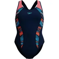 Speedo Placement Laneback Swimsuit Bleu UK 34 Femme