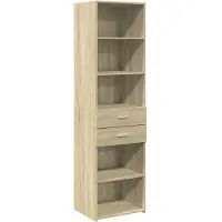 vidaXL Highboard chêne Sonoma 50x42,5x185 cm Matériau dérivé du bois