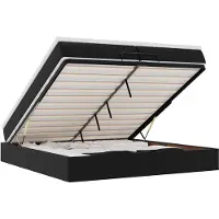 vidaXL Lit ottoman avec matelas noir 200x200 cm similicuir
