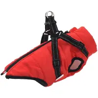 vidaXL Manteau pour chien avec harnais Imperméable Réfléchissant Rouge L28
