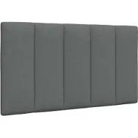 vidaXL Coussin de tête de lit "Hanko" gris foncé 90 cm Tissu