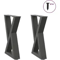 vidaXL Pieds de table basse 2 pcs. Anthracite 38x(42-43,3) cm Acier