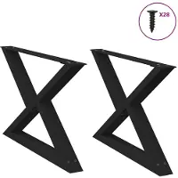 vidaXL Pieds de table basse 2 pcs. noir 70x(42-43,3) cm acier