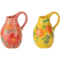 J-Line Vase pichet alegria argile mix assortiment de 2