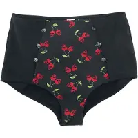 Rock Rebel by EMP Bas de bikini de - Bas De Bikini Noir Imprimé Rockabilly & Boutons - S - XXL - pour Femme - noir - Taille S