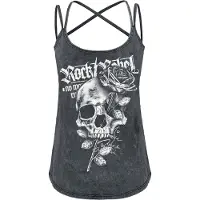 Rock Rebel by EMP Top de - Haut Délavage Vintage & Imprimé - S - 4XL - pour Femme - gris - Taille L