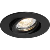 QAZQA Spot encastré noir orientable 6,5 cm avec LED IP54 ultra-plat - Pupil