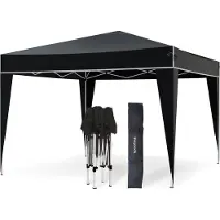 LifeGoods Party Tent Plus - Tente pliante - 3x3m - Montage facile - Armature renforcée - Imperméable - Sac de transport - Noir