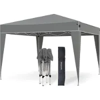 LifeGoods Party Tent Plus - Tente pliante - 3x3 m - Montage facile - Armature renforcée - Imperméable - Sac de transport - Gris