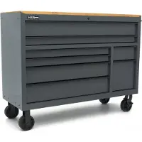 HBM Chariot à outils, 8 tiroirs, 142 cm, gris