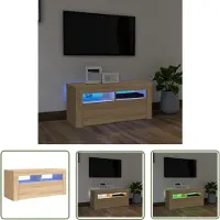 vidaXL Armoire TV avec lampes LED Chêne Sonoma 90x35x40 cm - Meuble TV