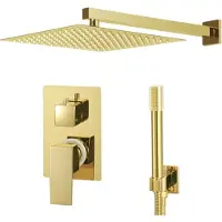 vidaXL Système de douche acier inoxydable 201 Golden