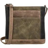 Hide & Stitches Femmes, Sac à main, Himalaya Schoudertas - Olijfgroen - 100% Leer, Vert