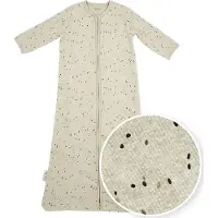 Meyco Baby Rib Mini Spot Sac de couchage bébé avec manches - sable chiné - 90cm (90 cm, 1.0 TOG, Automne, Été, Hiver, Printemps)