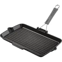 Staub - Gril Rectangulaire avec manche en silicone - Noir - 34 x 21 cm