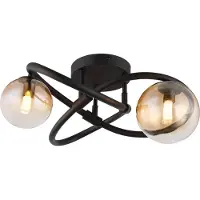 Globo Lighting Plafonnier noir Tuberius Design 2-lumière