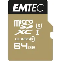 Emtec mSD 64GB UHS-I U3 V30 A1 SpeedIN Pro + Adaptateur