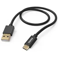 Hama Câble de charge "Fabric" USB-A - USB-C, 1,5 m, nylon, noir