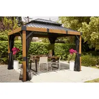 Sojag Fontana 10x12 avec toit en acier bois / noir 298 x 363 x 310 cm (L x l x H)