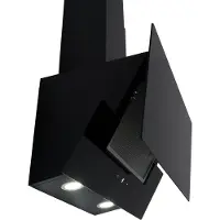 Respekta , hotte aspirante murale Nika avec écran en verre, noire, 60 cm