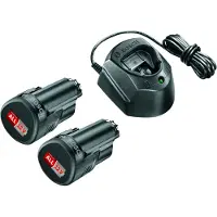 Bosch Home & Garden 1600A01L3E Home & Garden Werkzeugakkus mit Ladegerät Starter-Set 12V Li-Ion 2x 1,5 Ah