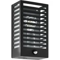 Eglo Applique d'extérieur 900137 ALAMONTE 3 IP44 E27 60 W noir avec détecteur de mouvement