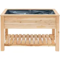 Westmann Lit surélevé en mélèze Emily avec étagère Nature 120x65x75 cm