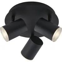 Briloner - Spot de plafond, lampe de salle de bain, lampe de salle de bain, plafonnier, spot orientable et inclinable, douille GU10, IP44, noir, 210x112mm (DxH), 2731-035