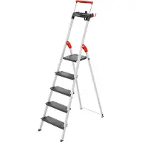 Hailo Escabeau de sécurité pliable en aluminium 5 marches larges L100