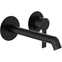 Schutte Robinet salle de bain LOS ANGELES Robinet de lavabo noir mat montage mural Mitigeur 33166