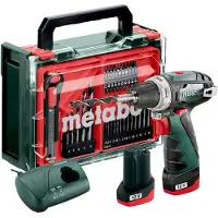 Metabo Perceuse-visseuse sans fil PowerMaxx BS Basic Set 600080710 12 V 2 Ah Li-Ion + 2 batteries, + chargeur, brushles