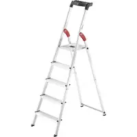 Hailo Escabeau L60, EN 131, avec plateau multifonction et protecteur d'articulation, jusqu'à 150 kg, 5 marches