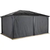 Sojag set de rideaux assortis à Meridien 12x16 gris foncé polyester