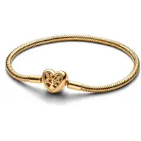 Pandora Bracelet Femme Pandora Family Tree Heart Clasp Snake Chain - 19 cm