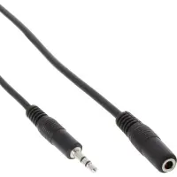 InLine Rallonge jack, jack 3,5 mm St/Bu, stéréo (3 m, Câble AUX)