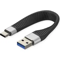 Roline Câble USB 3.2 Gen 2 silicone, C-A, ST/ST, 10Gbit/s, Emark, noir, 11 cm