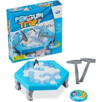 Relaxdays Jeu « Pinguin », jeu pour enfants à partir de 3 ans, un jeu amusant pour toute la famille, 2 à 4 joueurs, jeu pour briser la glace, bleu/blanc