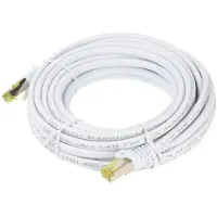 Goobay RJ45 Patch Cord CAT 6A S/FTP (PiMF), 500 MHz, avec CAT 7 Raw Cable, blanc, 20m
