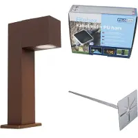 QAZQA Lampe d'extérieur sur pied industrielle brun rouille 30 cm IP44 - Baleno