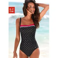 LASCANA Maillot de bain modelant rouge feu / noir