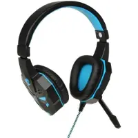 IBox Casque de jeu filaire X8, bandeau, noir et bleu.