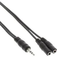 InLine - Répartiteur audio - mini-phone stereo 3.5 mm mâle pour mini-phone stereo 3.5 mm femelle - 1 m - noir
