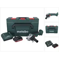 Metabo W 18 L BL 9-125 Meuleuse d'angle sans fil 18 V 125 mm Brushless + 1x batterie 4,0 Ah + chargeur + metaBOX