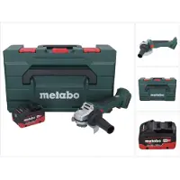 Metabo W 18 L BL 9-125 Meuleuse d'angle sans fil 18 V 125 mm Brushless + 1x batterie 10,0 Ah + metaBOX - sans chargeur