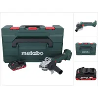 Metabo W 18 L BL 9-125 Meuleuse d'angle sans fil 18 V 125 mm Brushless + 1x batterie 4,0 Ah + metaBOX - sans chargeur