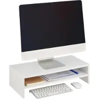 Relaxdays Support de moniteur, Réhausseur pour moniteur, Blanc