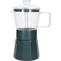 La Cafetière Machine à espresso, 6 tasses, 0,29 L, inox, verre, vert - | Verona